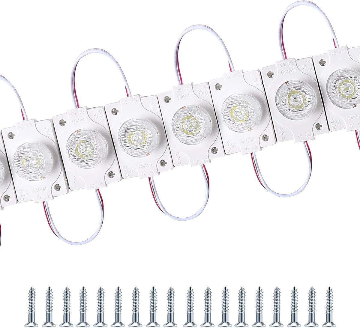 200 Pcs LED Module Lights, Waterproof, 1.5W DC12V 6500K, 2835, Red Pack of 2 I8804
