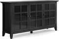 Solid Wood Storage Cabinet with 3 Tempered Glass Doors B8776