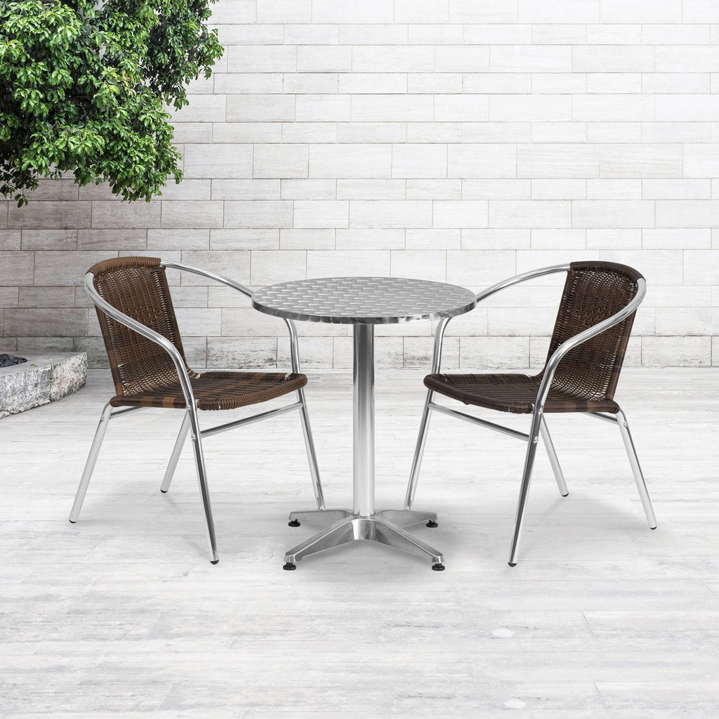 Aluminum and Rattan Stack Chair Z77931