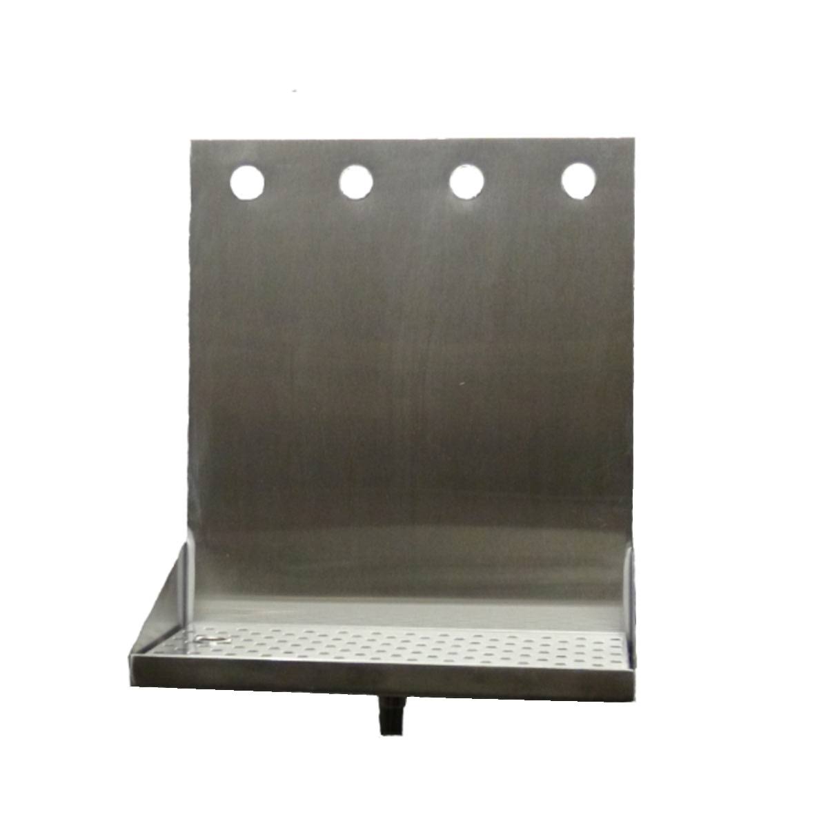 4 Faucet Wall Mount Stainless Beer Tap Drip Tray 16x22 Z5949