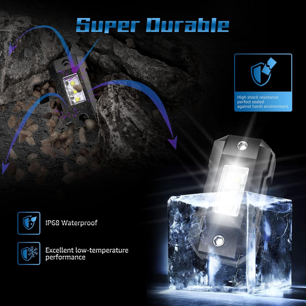 White 12 Pod Waterproof LED Rock Lights G770