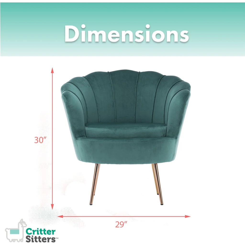 Dark Green Tufted Accent Chair with Gold Legs U488183