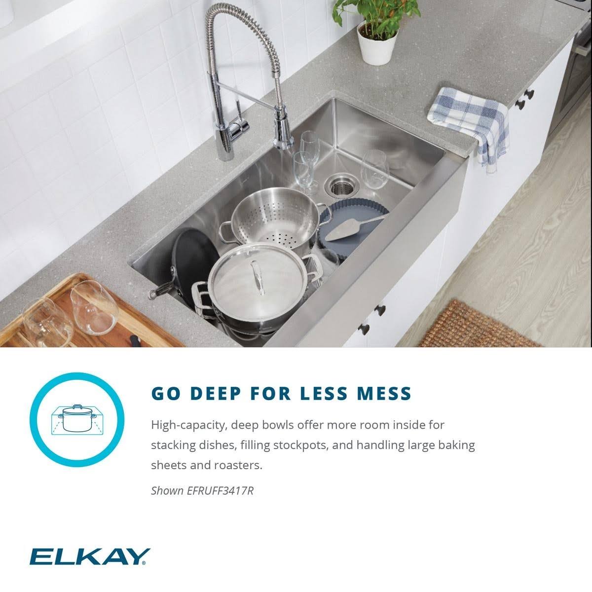 Farmhouse Double Basin Stainless Steel Kitchen Sink E683074