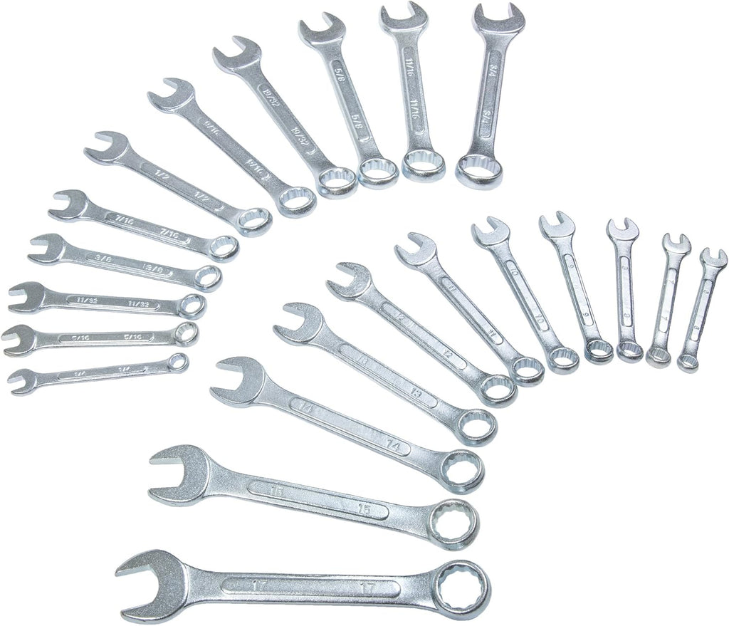 22 Piece SAE & Metric Wrench Set with Carry Case F827