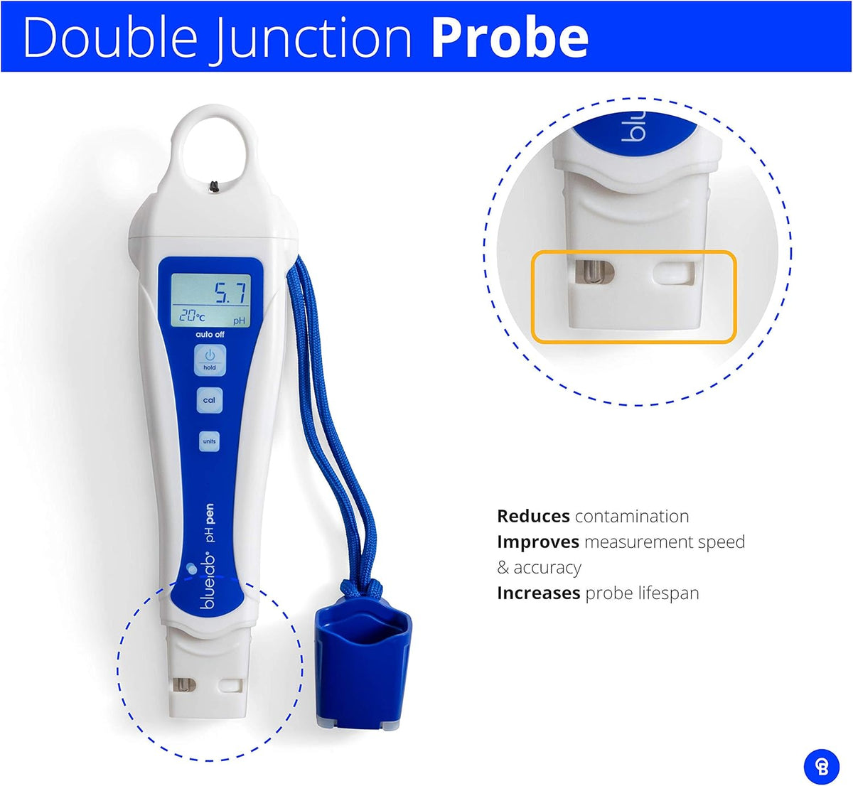 pH Pen Digital Meter with Double Junction Probe D552