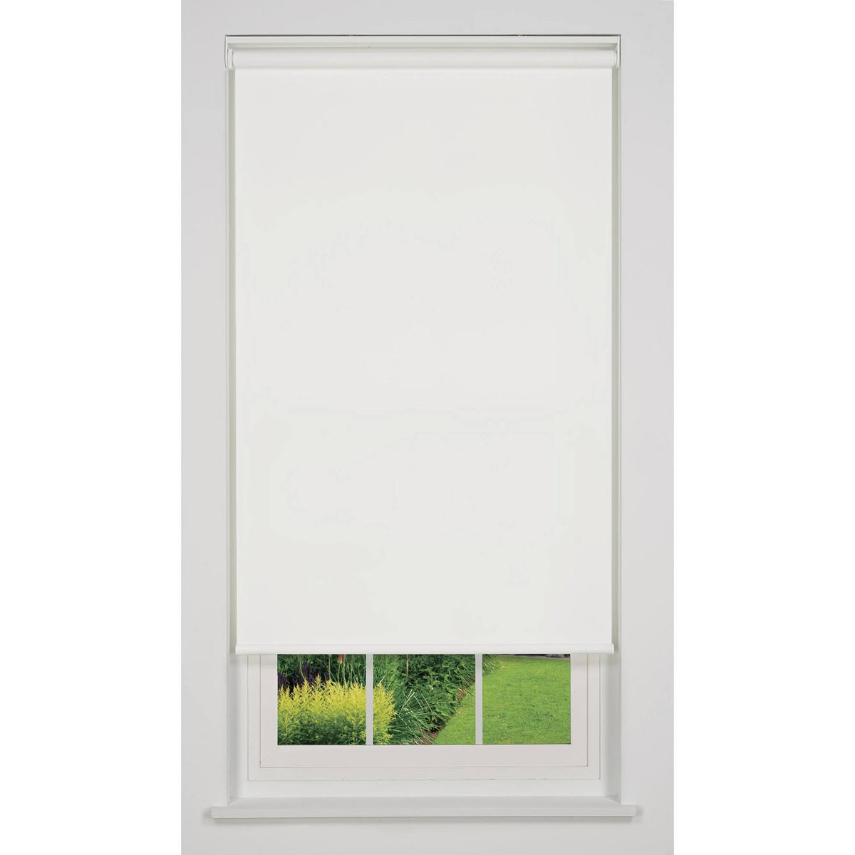 White Cordless Light Filtering Roller Shade B28032