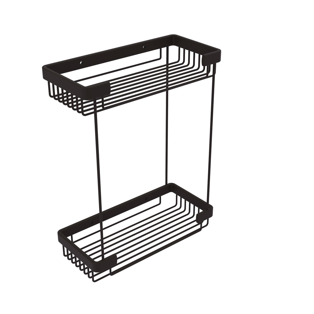 Matte White Double Tier Rectangular Shower Basket P63515