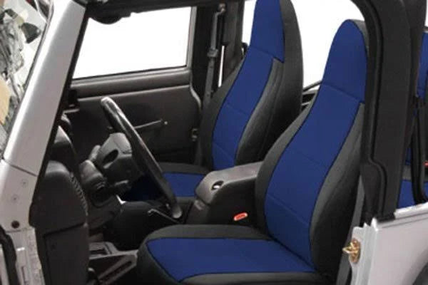 Black/Blue Neoprene Front Seat Covers R705