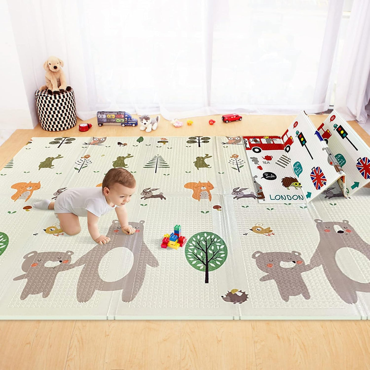 Portable Extra Large Foldable Play Mat with Carry Bag P7238