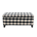 Black Checkerboard Storage Ottoman L44590