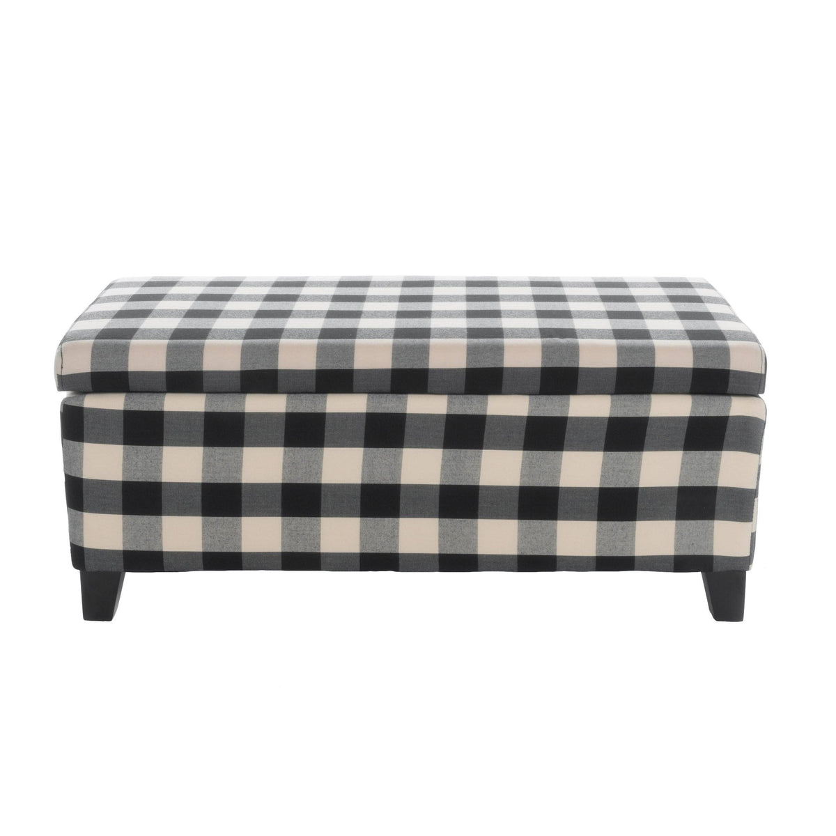 Black Checkerboard Storage Ottoman L44590