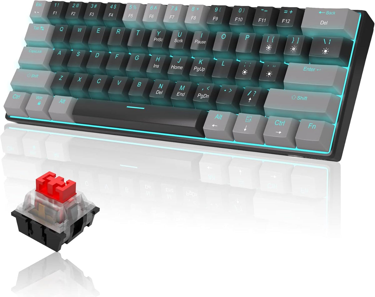 60% Mechanical Gaming Keyboard with Red Switches I328