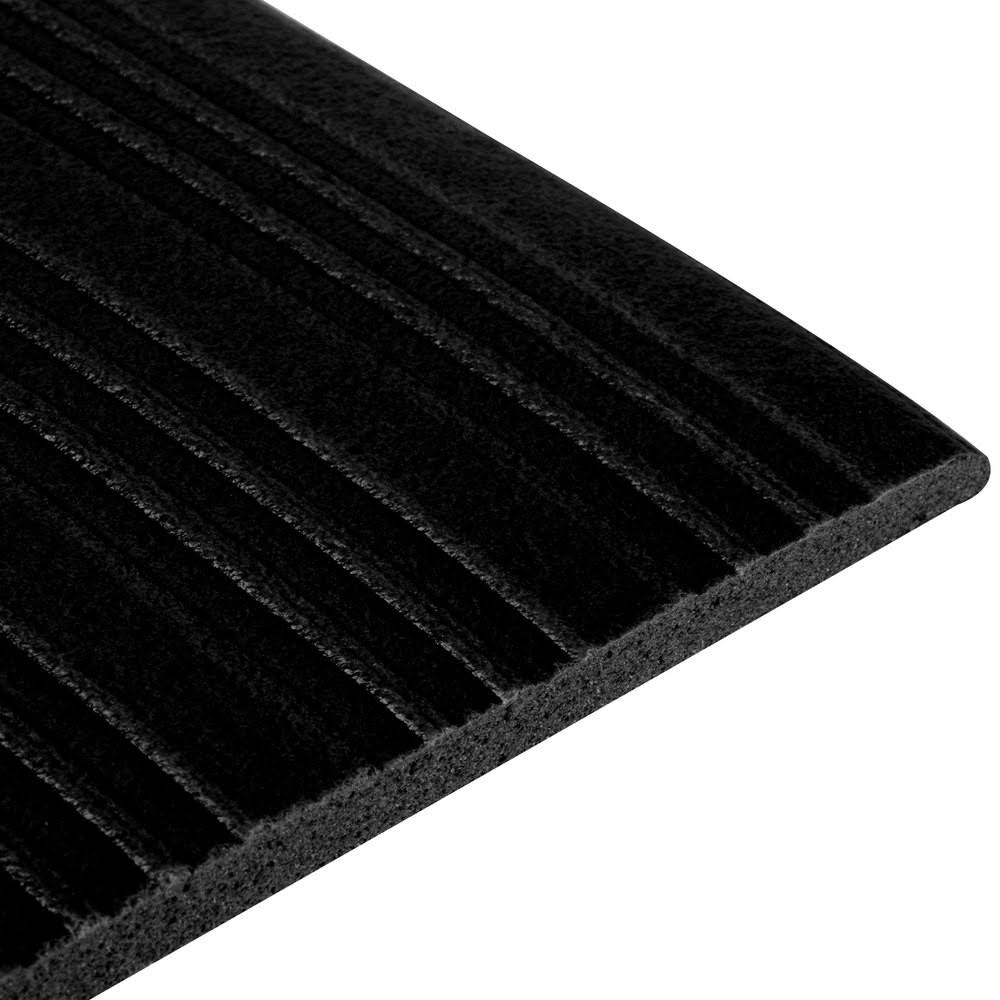 4 ft Wide Black Ribbed Vinyl Anti-Fatigue Mat T85856