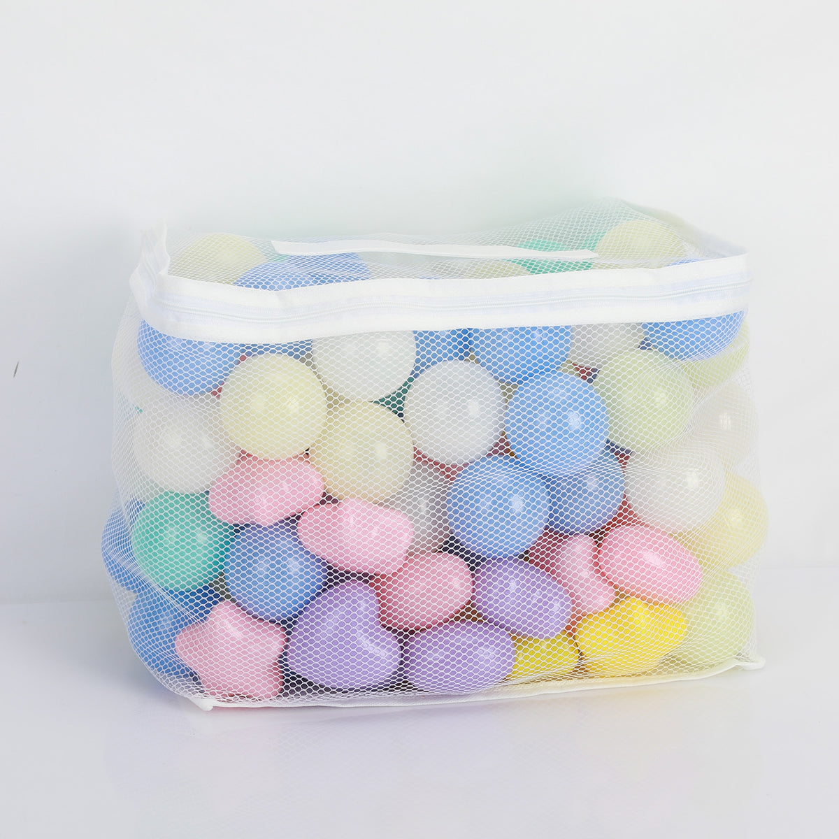 100Pcs Thickened Crush-Proof Macaron-Colored Pit Balls with Mesh Pocket P176409