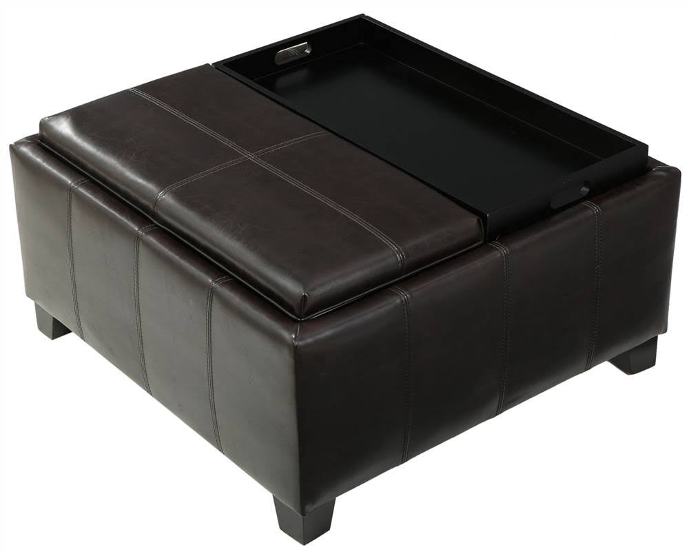 Brown Storage Ottoman L1729