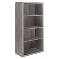 Taupe Brown Rectangular Bookcase with Adjustable Shelves O7555