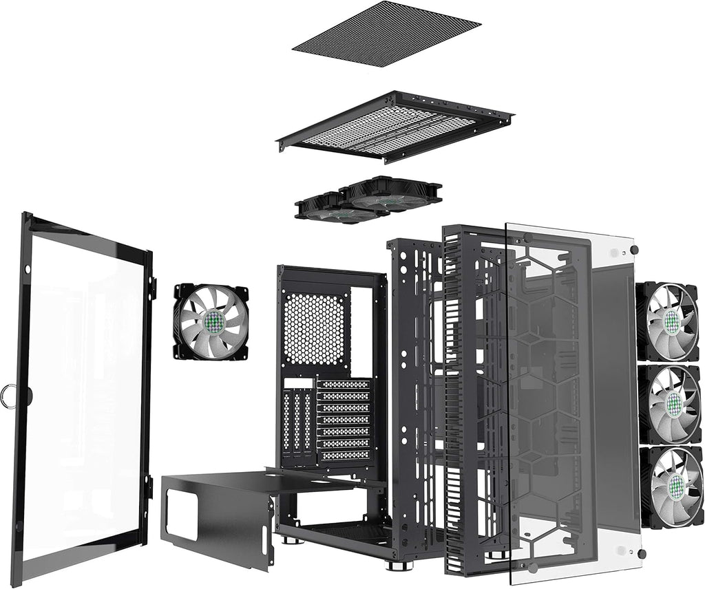 6 PCS LED ARGB Fans ATX Tower Computer Case R942