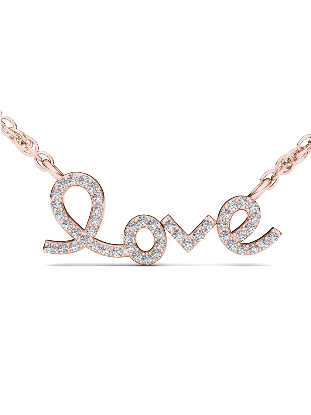 10K Rose Gold Diamond Necklace W73437