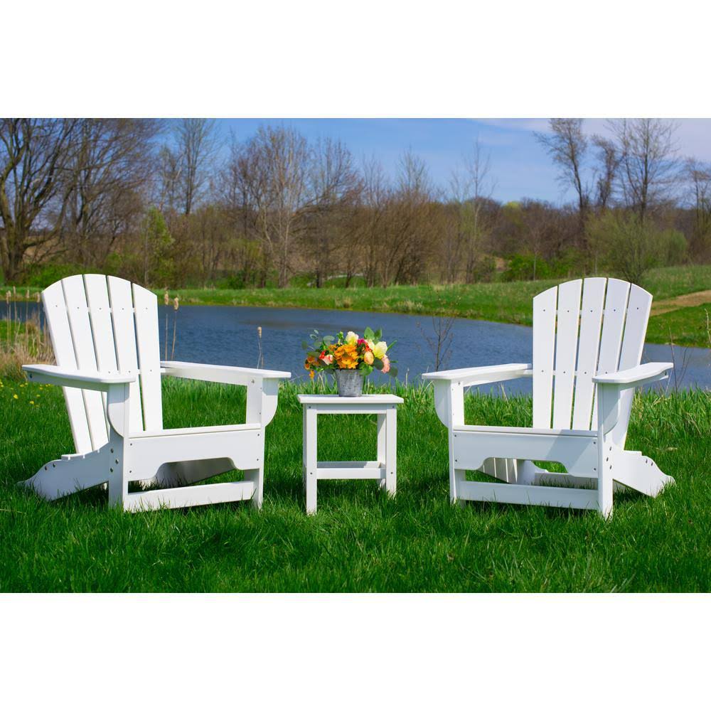 3 Piece White Recycled Adirondack Chat Set Q1721