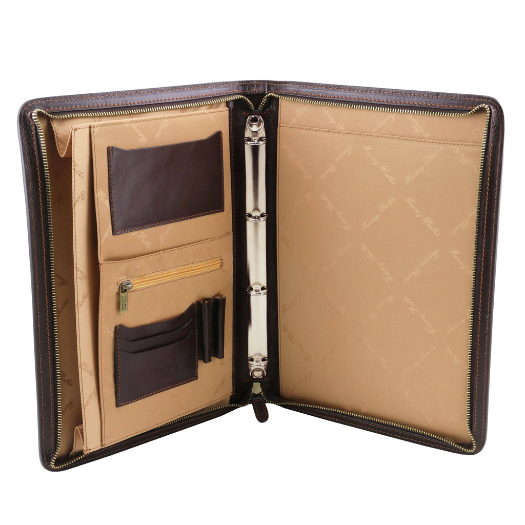 Black Leather Document Case with Ring Binder Z142212