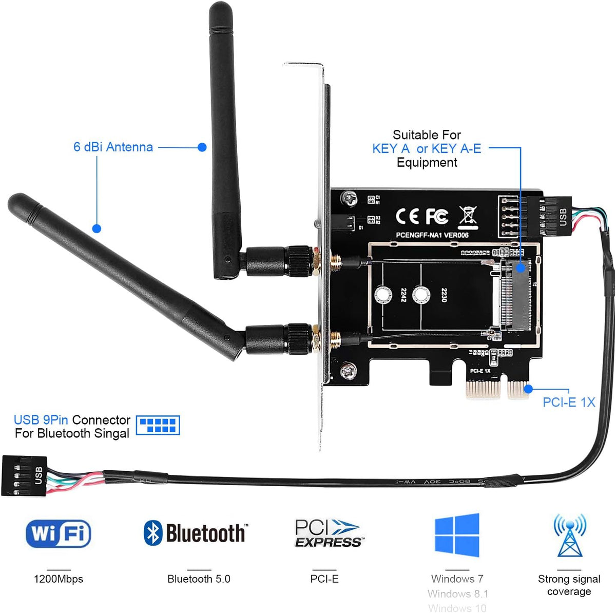 M.2 SSD to PCIe 3.0 X4 Adapter Card with Low Profile Bracket X286127