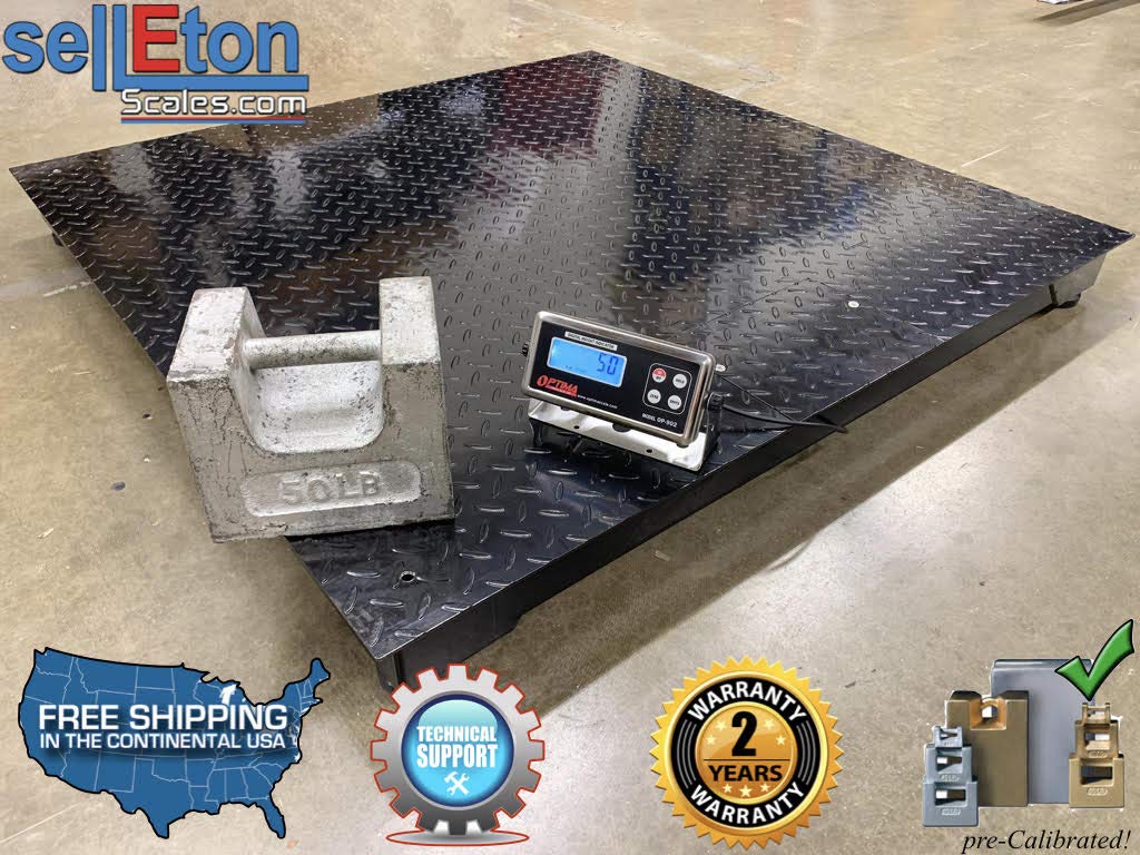 Industrial Warehouse 48 X 48 Floor Scale 10,000 Lbs X 2 Lb M553