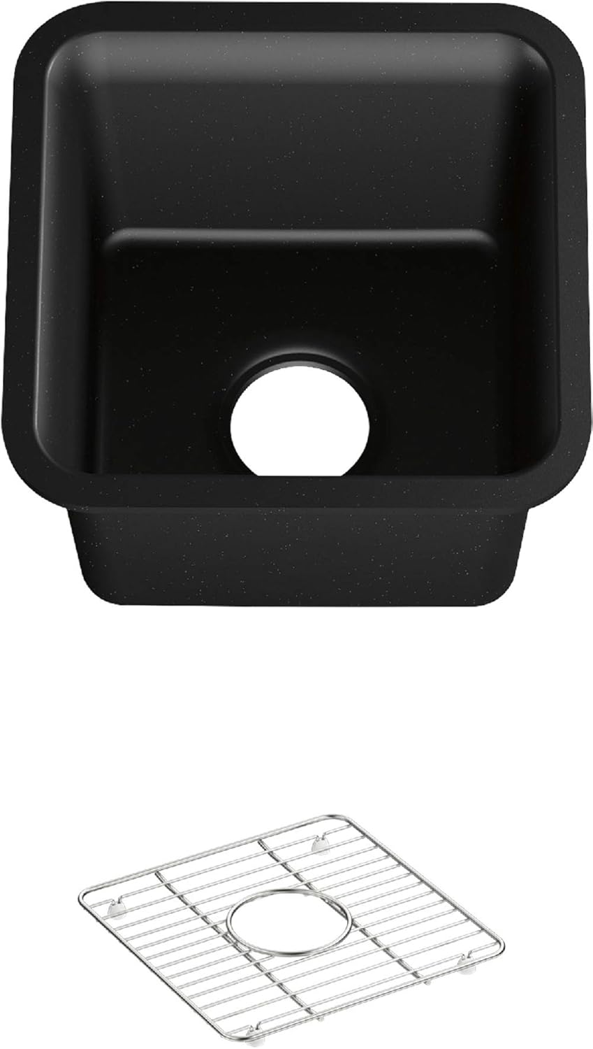 Matte Black 15 x 15 x 9-1/2 Neoroc under-mount bar sink R316737