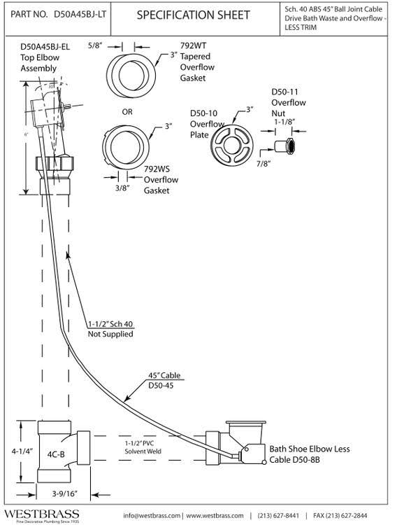 Ball Joint Head ABS 45° Cable Rough Only J7654