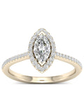 10k Yellow Gold Halo Ring B2862