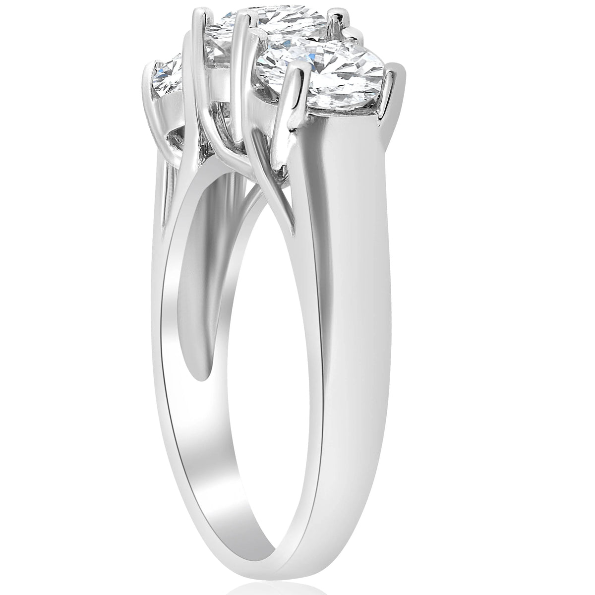 14K White Gold Three Stone Diamond Engagement Ring I366451