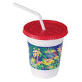 Plastic Kids Cup with Lid & Straw 12 oz., Jungle Print, 250/Carton D637003