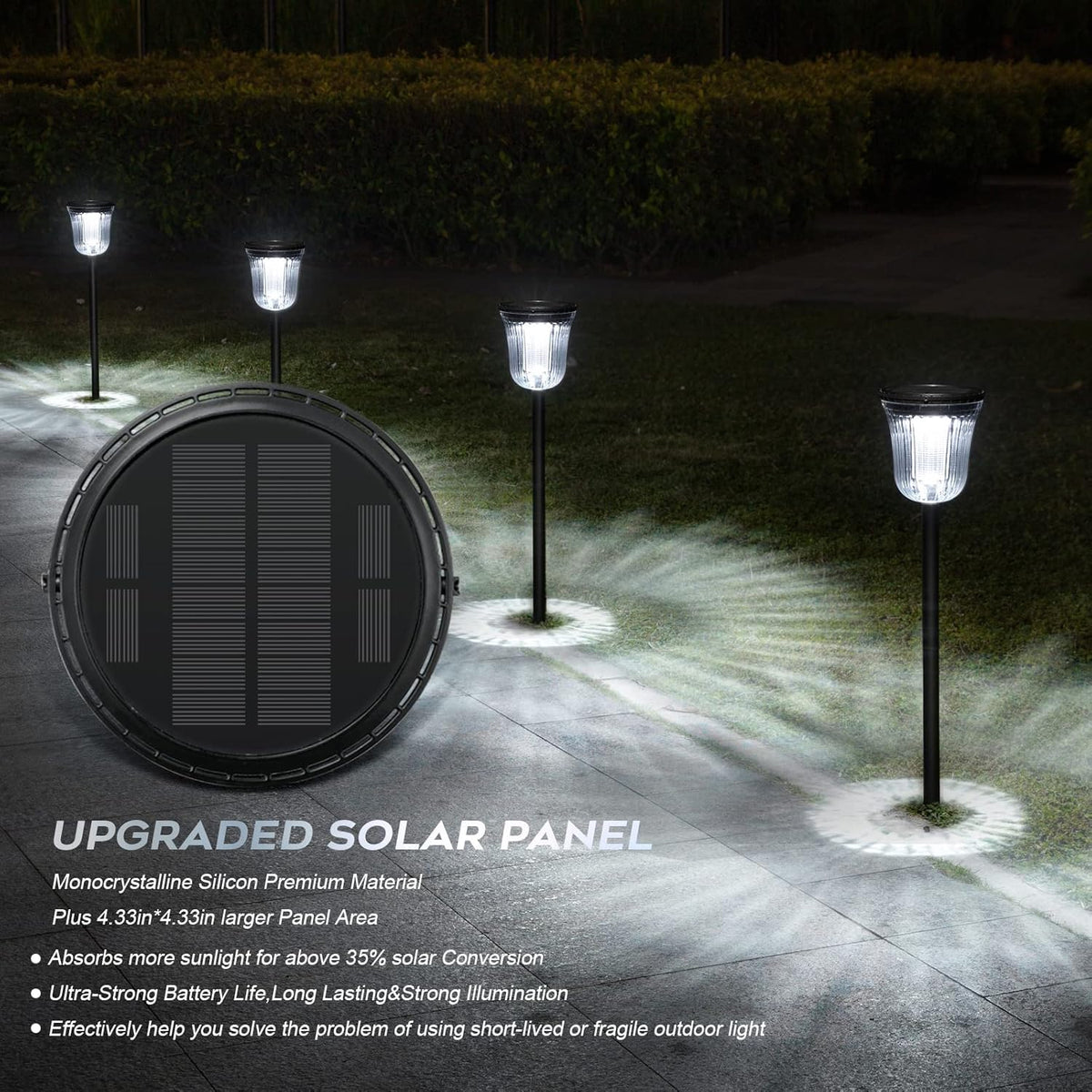 4 Pack IP65 Waterproof Solar Pathway Lights A322298
