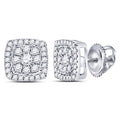 14kt White Gold Diamond Cluster Earrings 1/4 Cttw F5416