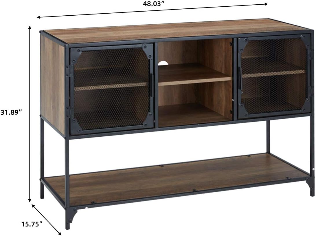Industrial Kitchen Buffet Floor Cabinet with 6 Cupboard and Displaying Shelves F179588