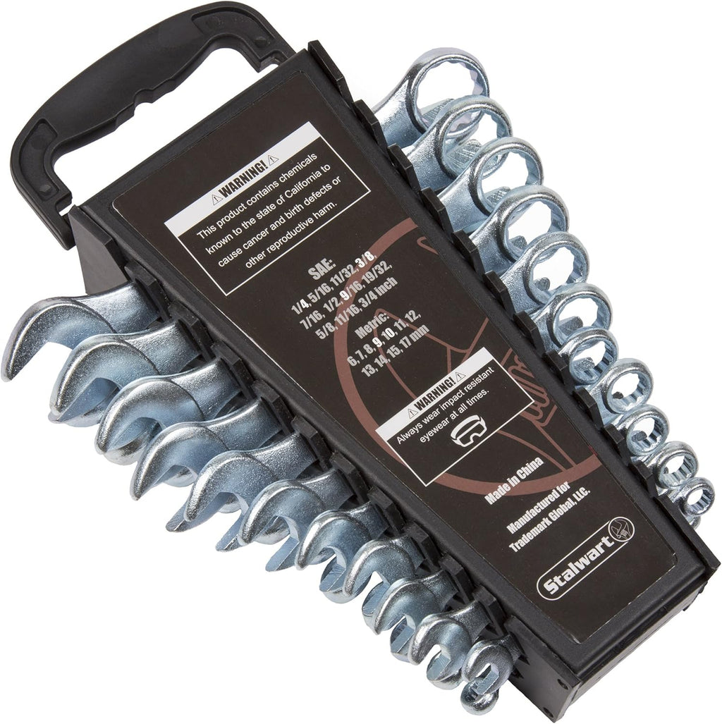 22 Piece SAE & Metric Wrench Set with Carry Case F827