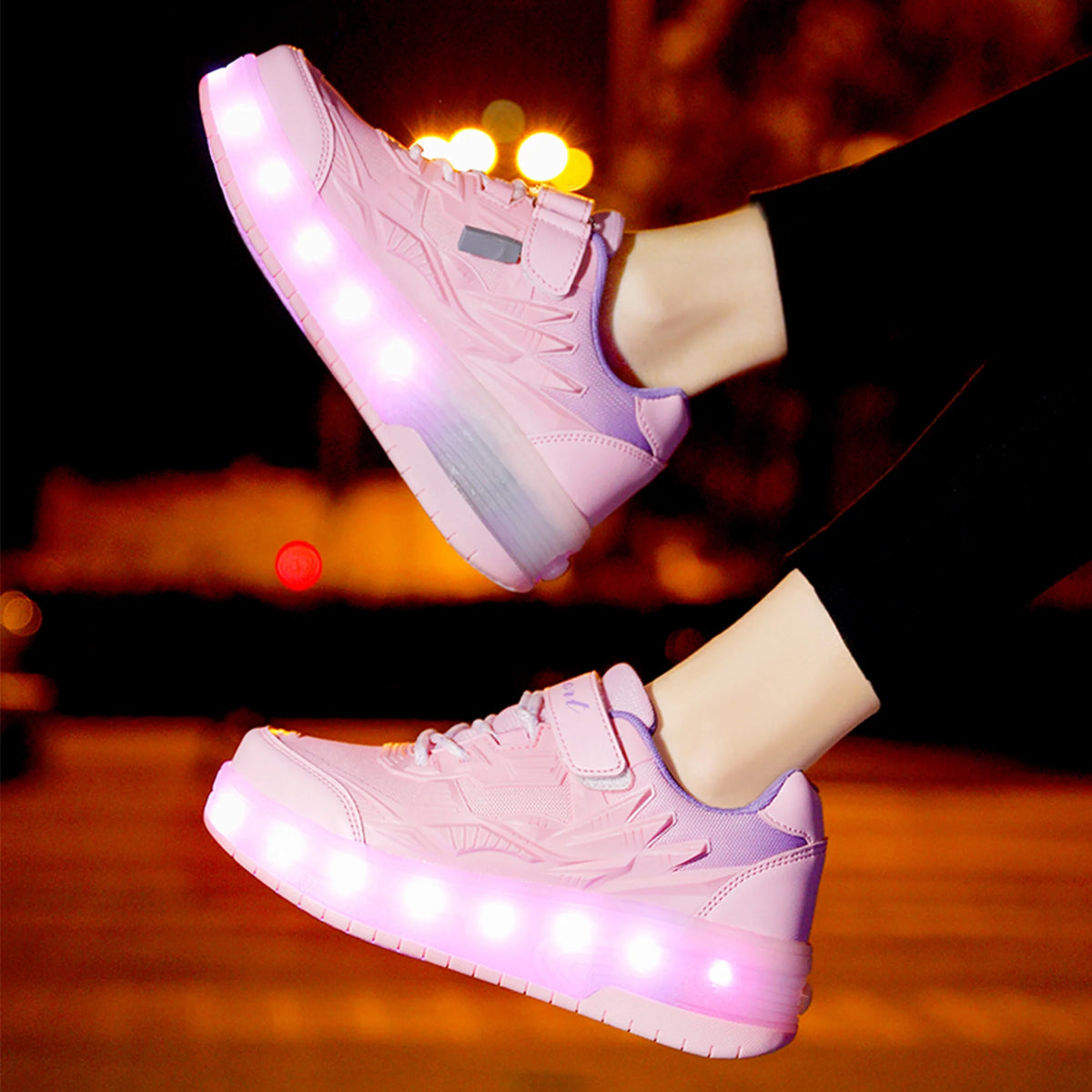 Child Teen Roller Skates Double Wheel Shoes Light Up LED shoe 12.5 size P631969
