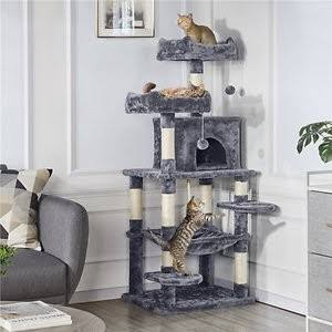 Dark Gray Plush Cat Tree N530
