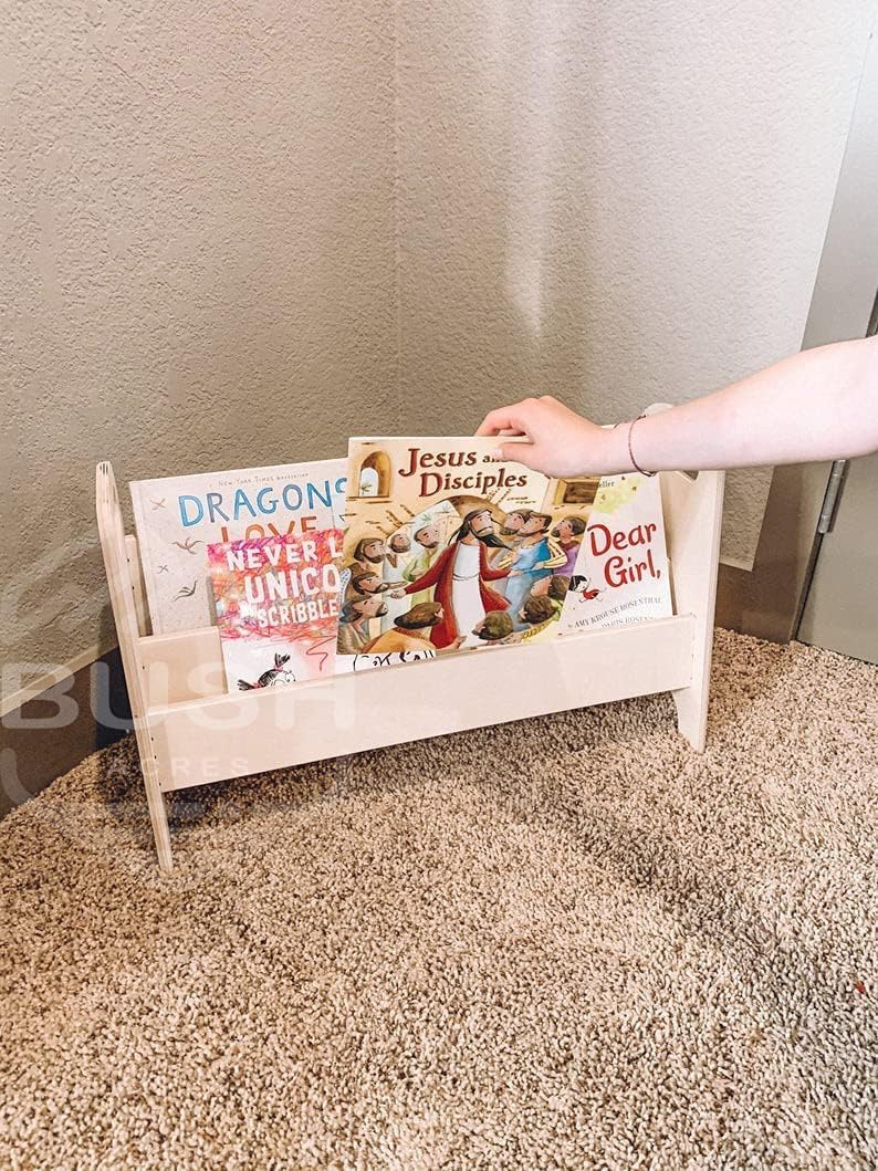 Montessori Kids Portable Bookshelf Wooden Furniture J764