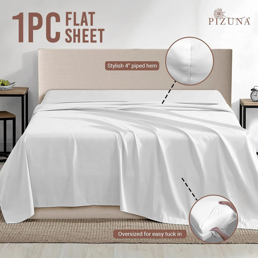 White Cotton Flat Sheet (1 PC) L5546