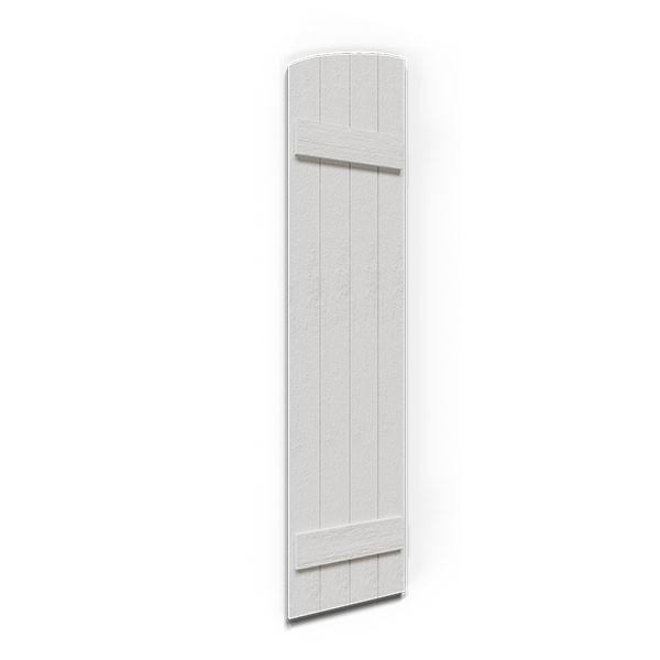 Rustic Faux Wood Shutters with Elliptical Arch Top Y241097