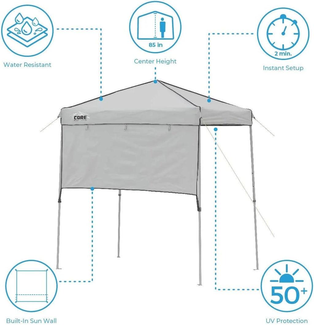Gray 8 ft x 8 ft Canopy Tent with Carry Bag Y5211