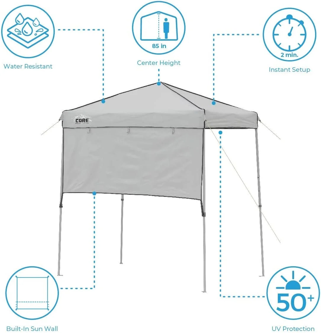 Gray 8 ft x 8 ft Canopy Tent with Carry Bag Y5211