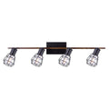 Matte Black and Faux Wood 4-Light Track Lighting Kit A878566