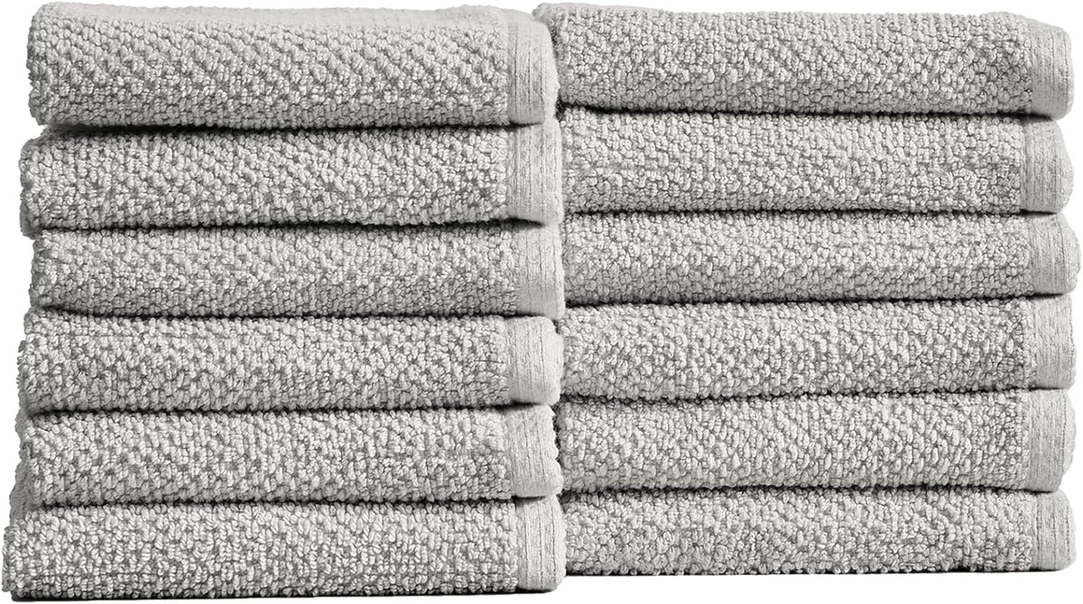 Light Grey Set of 4 Cotton Quick-Dry Bath Towels B8675