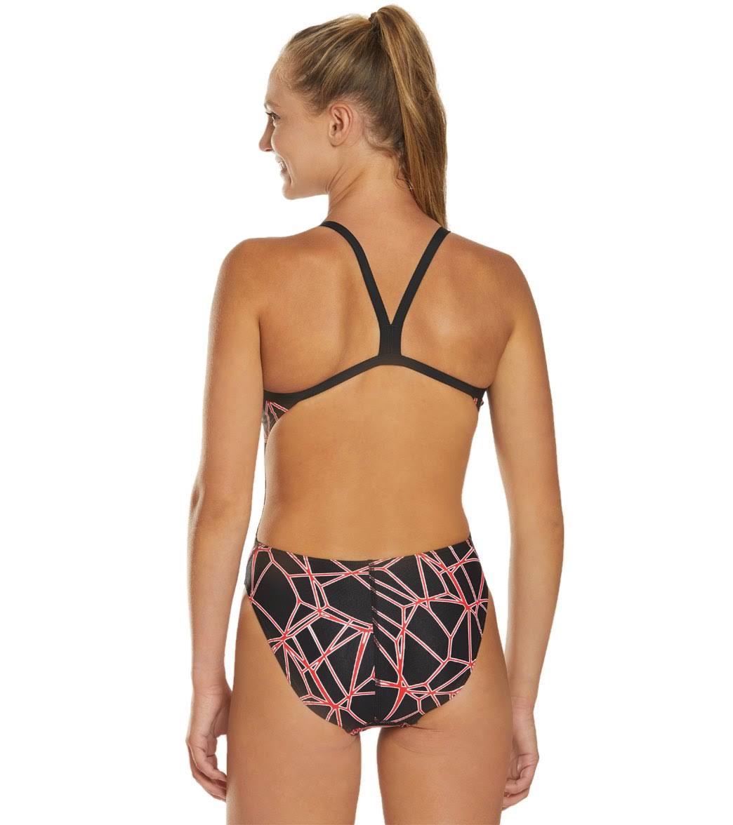 Black-Red One Piece Swimsuit K38419