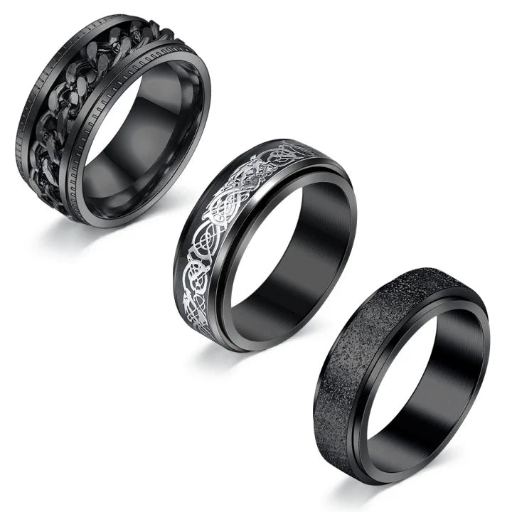 Black Fidget Spinner Ring Size 7 O176903