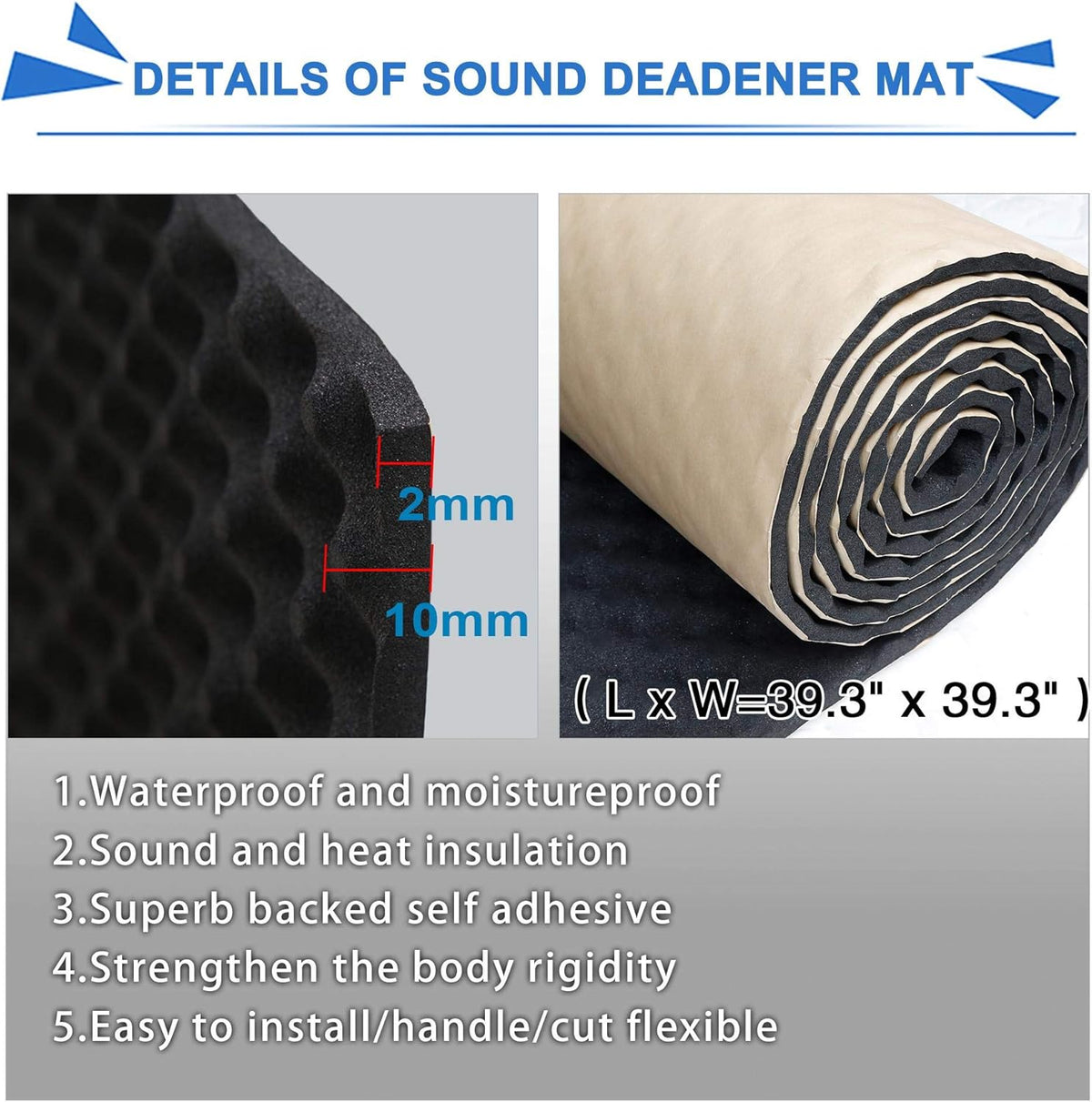 Wave Foam Acoustic Absorption Mat 39.3x39.3 10.8sqft A770