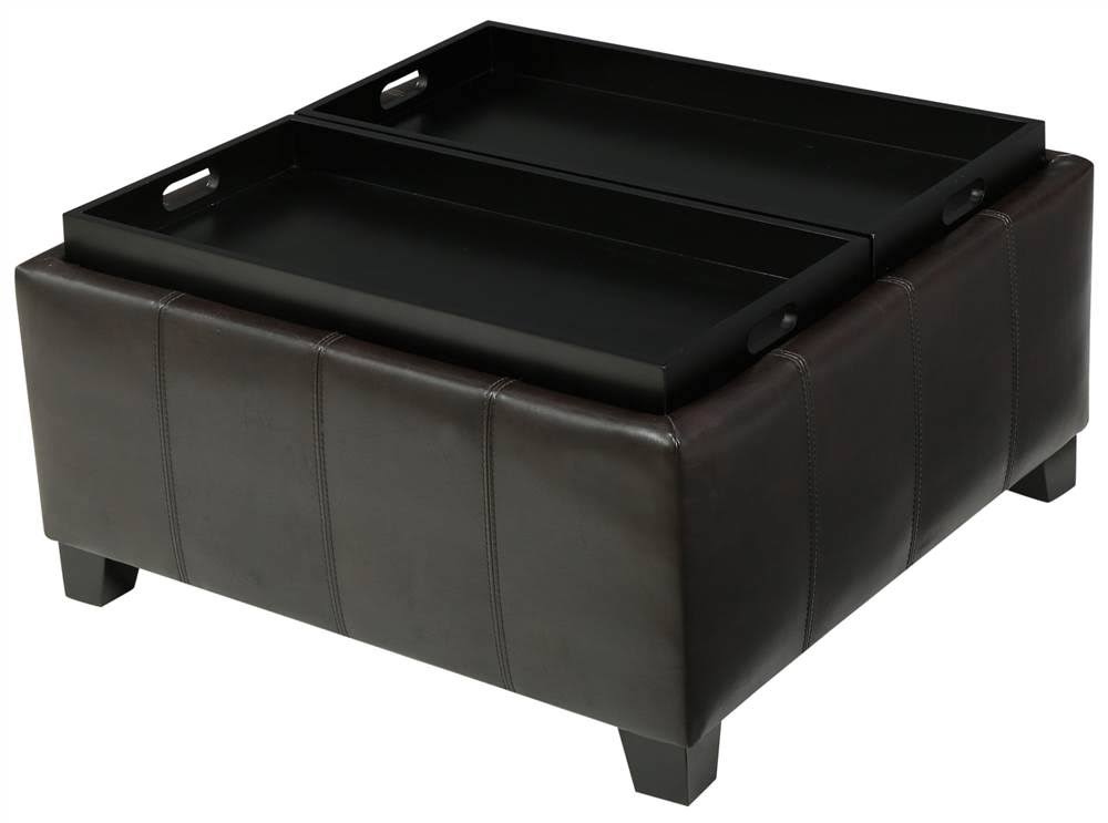 Brown Storage Ottoman L1729