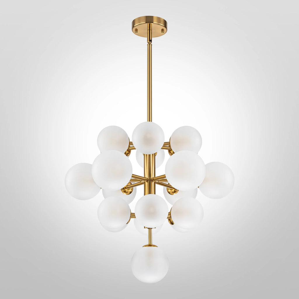 19-Light Dimmable Tiered Glass Bubble Chandelier G84987