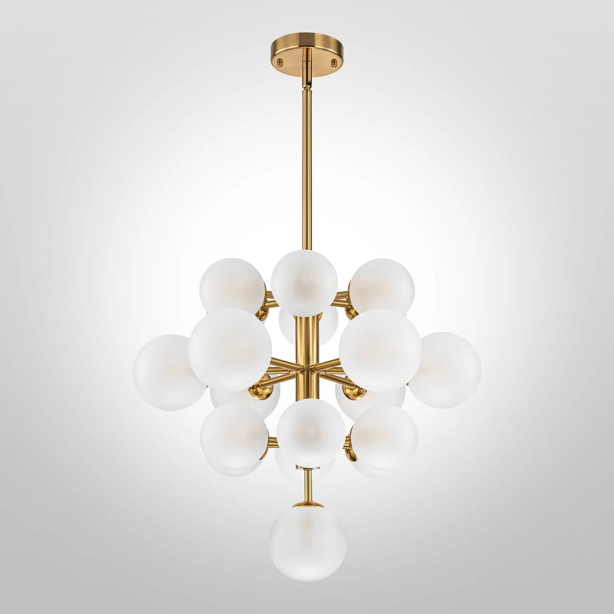 19-Light Dimmable Tiered Glass Bubble Chandelier G84987
